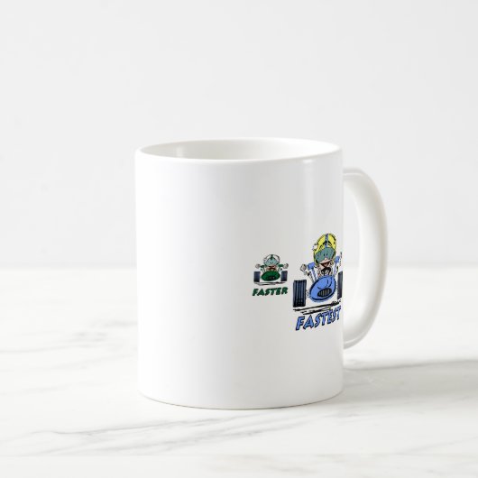 Fast Faster Fastest Wirtschafts Kaffeetasse (VorderseiteRechts)