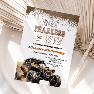 Fast Fearless & Five Muddy ATV Boy 5. Geburtstag Einladung