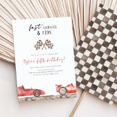 Fast Fearless & Five Racing Car 5th Birthday Party Einladung