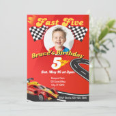 Fast Five, Picture Racing 5. Geburtstag Einladung (Stehend Vorderseite)