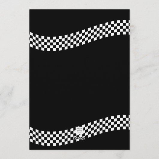 Fast & Five, Racing 5th Birthday Einladung (Rückseite)