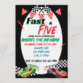 Fast & Five, Rennsport 5. Geburtstag Einladung (Vorderseite)