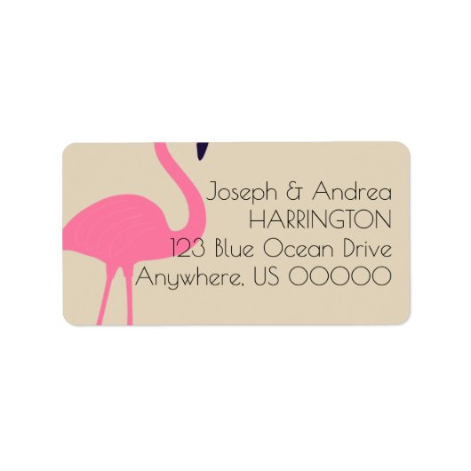 Fast Flamingo Rücksendeadresse Adressaufkleber (Vorne)