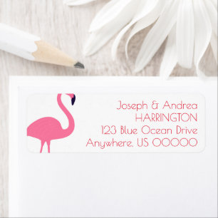 Fast Flamingo White Return Address Label
