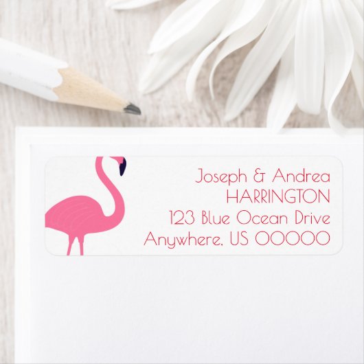 Fast Flamingo White Return Address Label (Insitu)