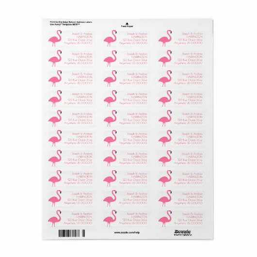 Fast Flamingo White Return Address Label (Vorne)