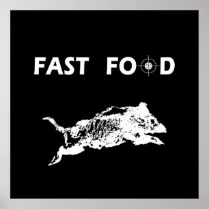 Fast Food Boar Jagd Jäger Spaß Poster