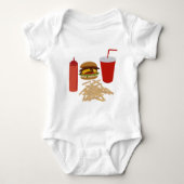 Fast Food Burger Fries Illustration Baby Strampler (Vorderseite)