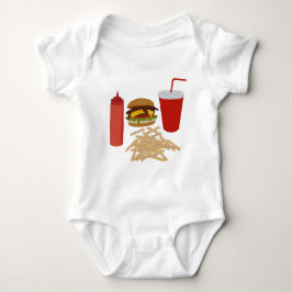 Fast Food Burger Fries Illustration Baby Strampler