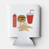 Fast Food Burger Fries Illustration GRILLEN Dosenkühler (Rückseite)
