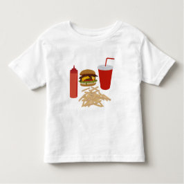 Fast Food Burger Fries Illustration Kleinkind T-shirt