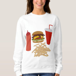 Fast Food Burger Fries Illustration Sweatshirt
