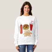 Fast Food Burger Fries Illustration Sweatshirt (Vorne ganz)