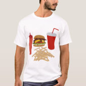 Fast Food Burger Fries Illustration T-Shirt (Vorderseite)