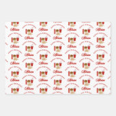 Fast Food Burger Fries Muster Geburtsname Geschenkpapier Set (Vorderseite)