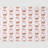 Fast Food Burger Fries Muster Geburtsname Seidenpapier (Vorderseite)