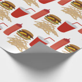Fast Food Burger Fries Muster Geschenkpapier (Ecke)
