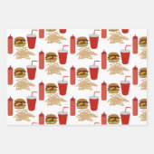 Fast Food Burger Fries Muster Geschenkpapier Set (Vorderseite 3)