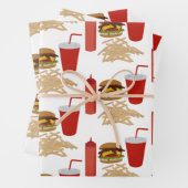 Fast Food Burger Fries Muster Geschenkpapier Set (Beispiel)