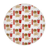 Fast Food Burger Fries Muster GRILLEN Schneidebrett (Vorderseite)