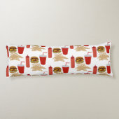 Fast Food Burger Fries Muster Seitenschläferkissen (Rückseite)