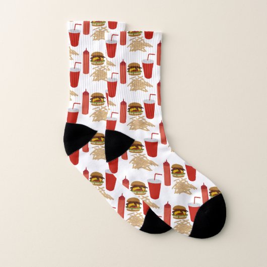 Fast Food Burger Fries Muster Socken (Paar)