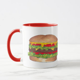 Fast Food Burger Hamburger Cheeseburger Bun Feinsc Tasse