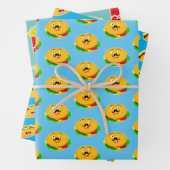 Fast Food Burger Mais Gog Fries Modern witzig Geschenkpapier Set (Beispiel)