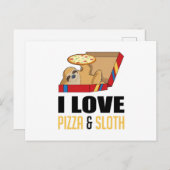 Fast Food Burger Sloth Funny Pizza Feinschmecker G Postkarte (Vorne/Hinten)