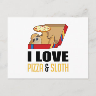 Fast Food Burger Sloth Funny Pizza Feinschmecker G Postkarte