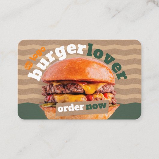 Fast Food Burgers Business Card Visitenkarte (Vorderseite)