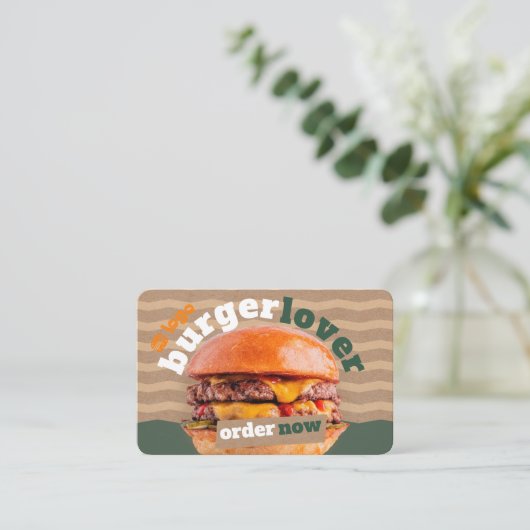 Fast Food Burgers Business Card Visitenkarte (Stehend Vorderseite)