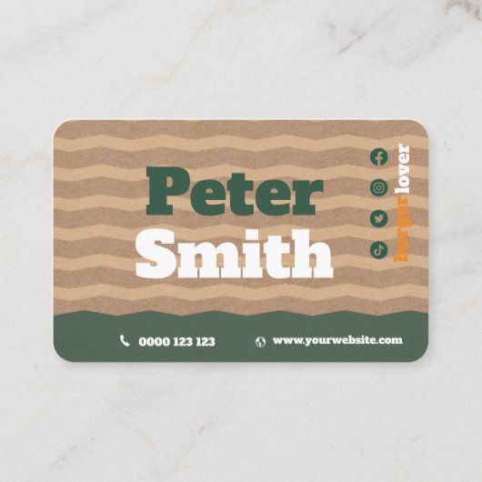 Fast Food Burgers Business Card Visitenkarte (Rückseite)