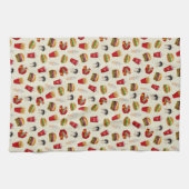 Fast Food Burgers, Fries, Sundaes Geschirrtuch (Horizontal)