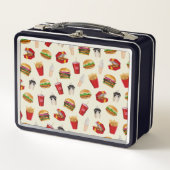 Fast Food Burgers, Fries, Sundaes Metall Brotdose (Vorderseite)