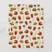 Fast Food Burgers, Fries, Sundaes Mitteilungskarte (Vorne/Hinten)