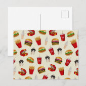 Fast Food Burgers, Fries, Sundaes Postkarte (Vorne/Hinten)