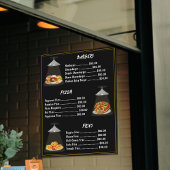 Fast Food Burgers | Pizza | Fries Menu List Black Poster
