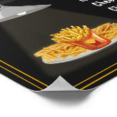 Fast Food Burgers | Pizza | Fries Menu List Black Poster (Ecke)