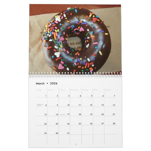 Fast Food Calendar 2026 Kalender (Mär 2026)