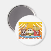 Fast Food Cartoon Magnet (Vorderseite/Rückseite)