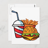 Fast Food Cheeseburger Postkarte (Vorne/Hinten)
