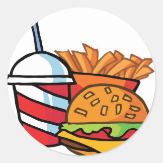 Fast Food Cheeseburger Runder Aufkleber