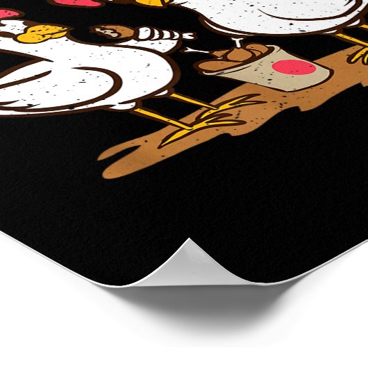 Fast Food Chicken Wings Funny Deep Fried Chicken S Poster (Ecke)