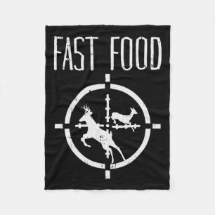 Fast Food Deh Funny Elk Buck Bow Jagd Spaß Hu Fleecedecke