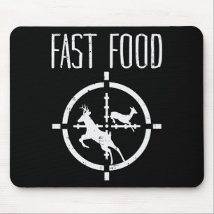 Fast Food Deh Funny Elk Buck Bow Jagd Spaß Hu Mousepad