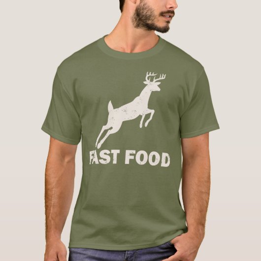 Fast Food Design mit einem Bild eines Hirsches T-Shirt (Vorderseite)