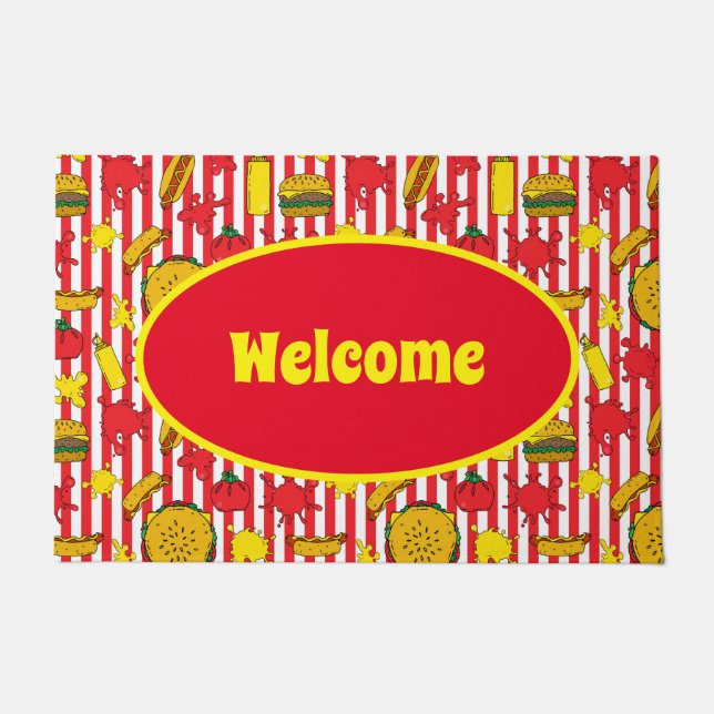 Fast Food Diner, Bar und Restaurant Willkommen Fußmatte (Vorderseite)