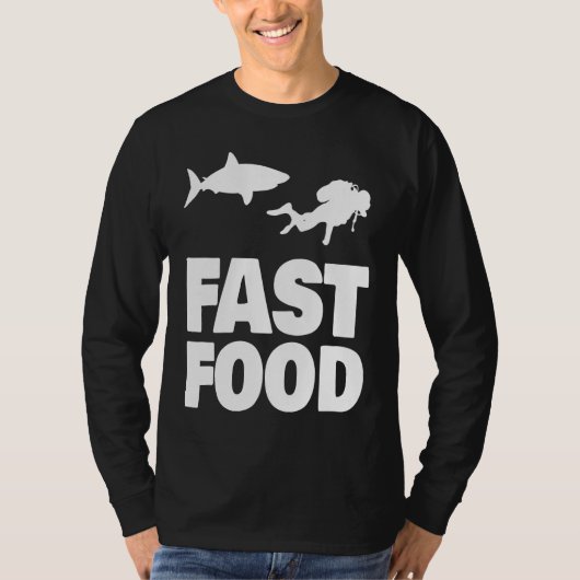 Fast Food Diver Shark Scuba Diving Diver Cute T-Shirt (Vorderseite)