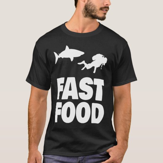 Fast Food Diver Shark Scuba Diving Diver Cute T-Shirt (Vorderseite)